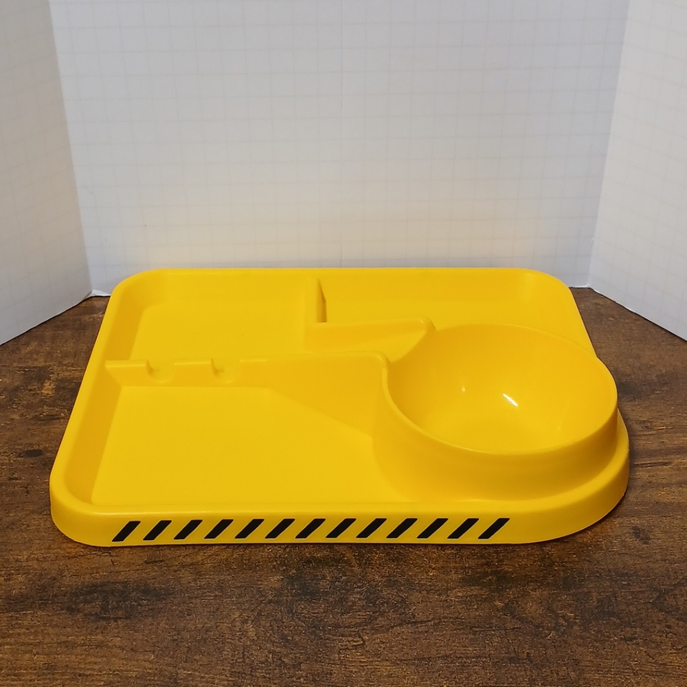 Dinneractive Construction Themed Yellow Kid's Dinner Plate 10.5" X 8.5" - Picture 2 of 5
